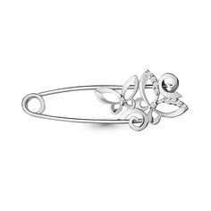 Брошь из серебра Aquamarine 71514А_925_р, фианит
