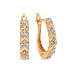 Серьги из красного золота 585Gold 102006556, бриллиант