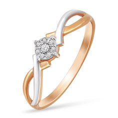 Кольцо из красного золота р. 17,5 585Gold 101008565, бриллиант/бриллиант