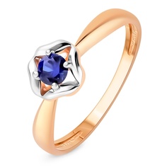 Кольцо из красного золота р. 16 585Gold 101013735, сапфир искусственный