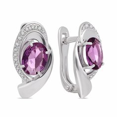 Серьги из серебра 585Gold 702007536, кристалл ювелирный/фианит