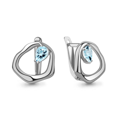 Серьги из серебра Aquamarine 4782302_925_р, топаз