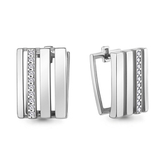 Серьги из серебра Aquamarine 49107А_925_р, фианит