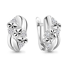 Серьги из серебра Aquamarine 49131А_925_р, фианит
