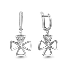 Серьги из серебра Aquamarine 49144А_925_р, фианит