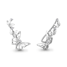 Серьги клаймберы из серебра Aquamarine 49379А_925_р, фианит