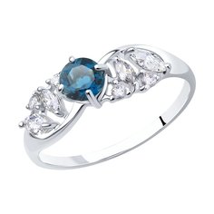 Кольцо из серебра р. 18 SOKOLOV 92011667, топаз\фианит