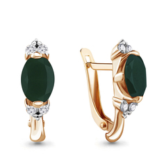 Серьги из серебра Aquamarine 4414109А, агат/фианит