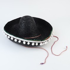 Карнавальная шляпа «Сомбреро», цвет чёрный Bazar