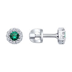 Серьги из серебра SOKOLOV 94024763, фианит