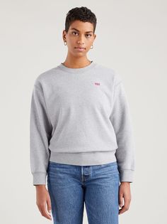 Свитшот женский Levis Women Standard Crewneck Sweatshirt серый L Levis®