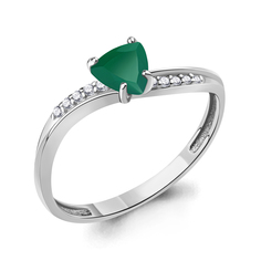 Кольцо из серебра р. 16,5 Aquamarine 6531909А, агат/фианит