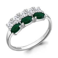 Кольцо из серебра р. 18 Aquamarine 6535509, агат/фианит