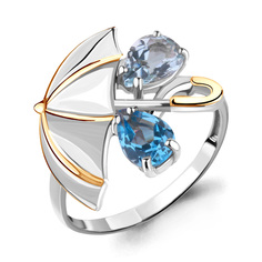 Кольцо из серебра с топазом р.20 Aquamarine 6903882