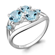 Кольцо из серебра с топазом р.17,5 Aquamarine 6508802