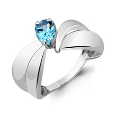 Кольцо из серебра с топазом р.18,5 Aquamarine 6590105