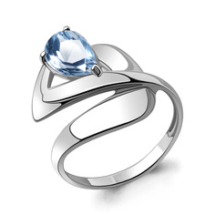 Кольцо из серебра с топазом р.17,5 Aquamarine 6590405