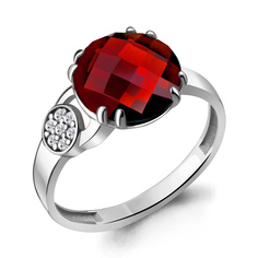 Кольцо из серебра р. 18 Aquamarine 6933585А, гранат искусственный/фианит