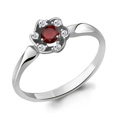 Кольцо из серебра р. 16,5 Aquamarine 6941403А, гранат/фианит