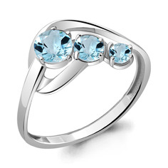 Кольцо из серебра р. 17 Aquamarine 6941602, топаз