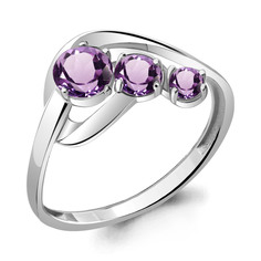 Кольцо из серебра р. 19 Aquamarine 6941604, аметист