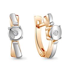 Серьги из серебра с бриллиантом Aquamarine 40068
