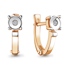 Серьги из серебра с бриллиантом Aquamarine 40071