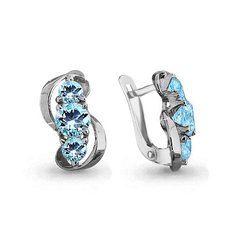 Серьги из серебра с топазом Aquamarine 4402405