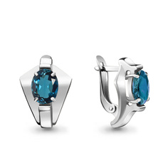 Серьги из серебра с топазом Aquamarine 4492808