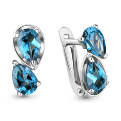 Серьги из серебра с топазом Aquamarine 4751308