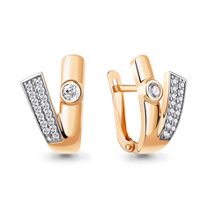 Серьги из серебра Aquamarine 49750А, фианит