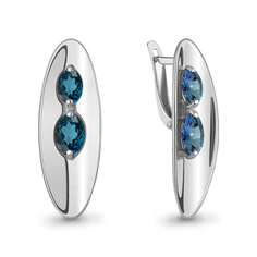 Серьги из серебра Aquamarine 4721808, топаз