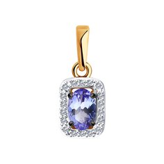 Кулон из красного золота SOKOLOV Diamonds 6034058, бриллиант/танзанит