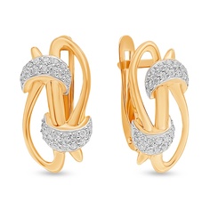 Серьги из красного золота 585Gold 4300136285, фианит