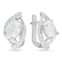 Серьги из серебра 585Gold 4300132737, кристалл ювелирный/фианит