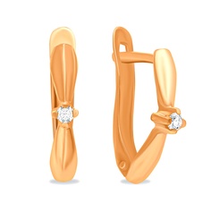 Серьги из красного золота 585Gold 4300025624, бриллиант