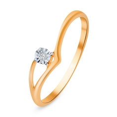 Кольцо из красного золота р. 16,5 585Gold 4300037005, бриллиант