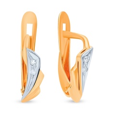 Серьги из красного золота 585Gold 4300042626, бриллиант