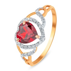 Кольцо из красного золота р. 18,5 585Gold 4300111344, гранат/фианит