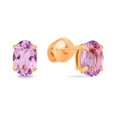 Серьги из красного золота 585Gold 4300127611, аметист