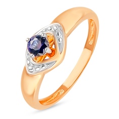 Кольцо из красного золота р. 18 585Gold 4300130114, сапфир искусственный