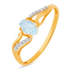 Кольцо из красного золота р. 18,5 585Gold 4300134934, топаз/фианит