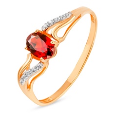 Кольцо из красного золота р. 18,5 585Gold 4300134943, гранат/фианит