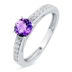 Кольцо из серебра р. 15,5 585Gold 4100089350, аметист