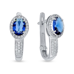 Серьги из серебра 585Gold 4300132674, кристалл ювелирный/фианит