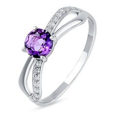 Кольцо из серебра р. 17,5 585Gold 4100089324, аметист