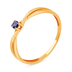 Кольцо из красного золота р. 16 585Gold 4300132824, сапфир искусственный