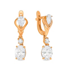 Серьги из серебра 585Gold 4100087972, фианит