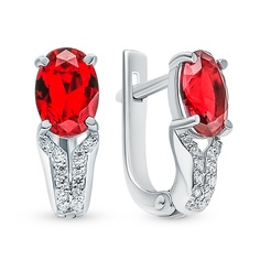 Серьги из серебра 585Gold 4300132599, кристалл ювелирный/фианит