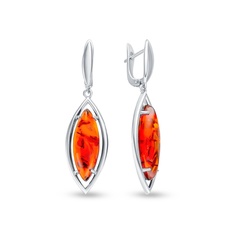 Серьги из серебра 585Gold 4100086862, янтарь